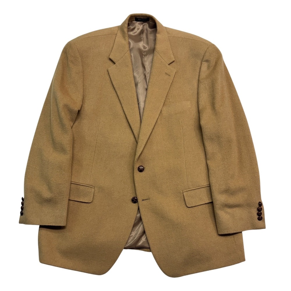 Chaps 46R Tan Blazer Jacket Sport Suit Coat 100% Camel Hair Ralph Lauren Classic